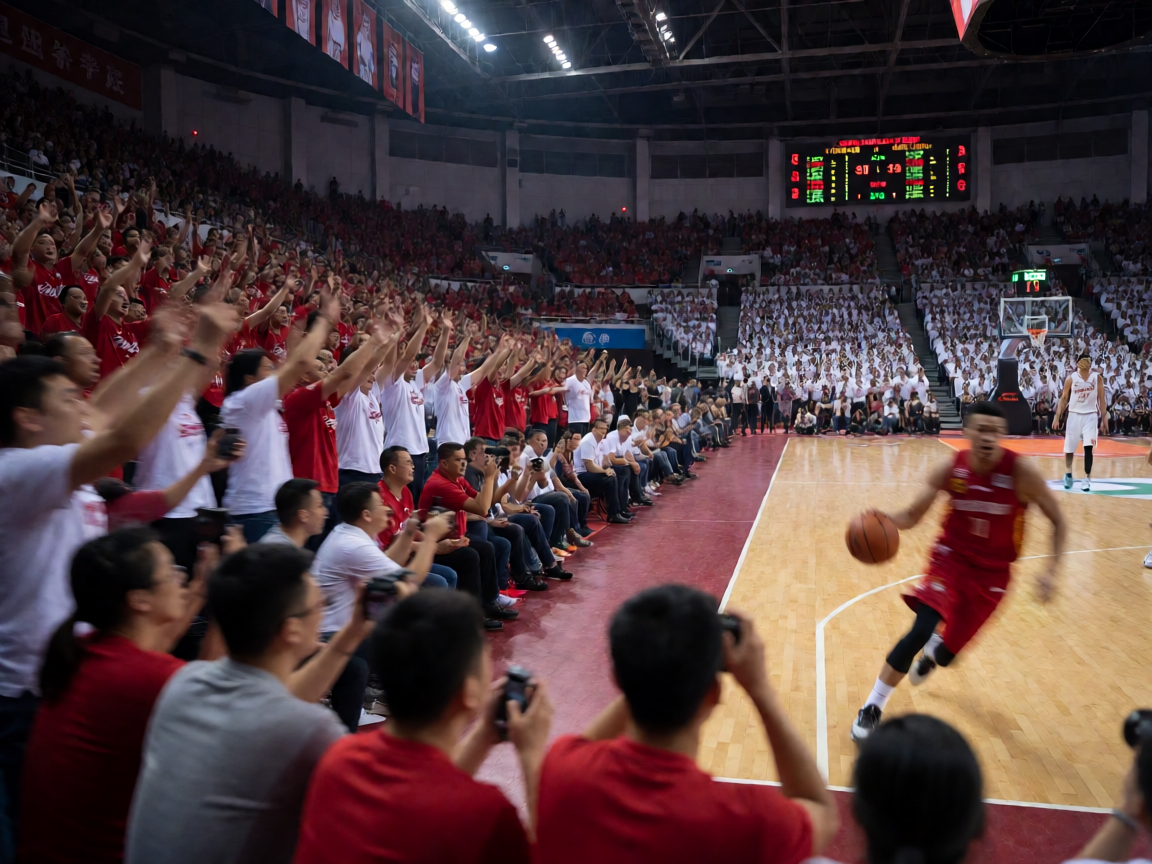 NBA篮球场馆内观众观赛氛围